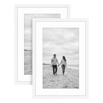 Galleria Matted Picture Frame — 12x18 with 11x17 mat / White / 2 Pack