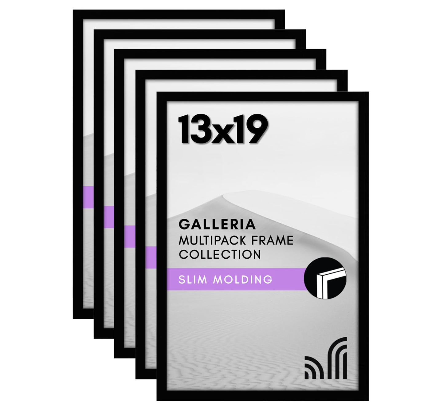 Set of 5 - Classic Gallery Picture Frame without Mat | Galleria Collection