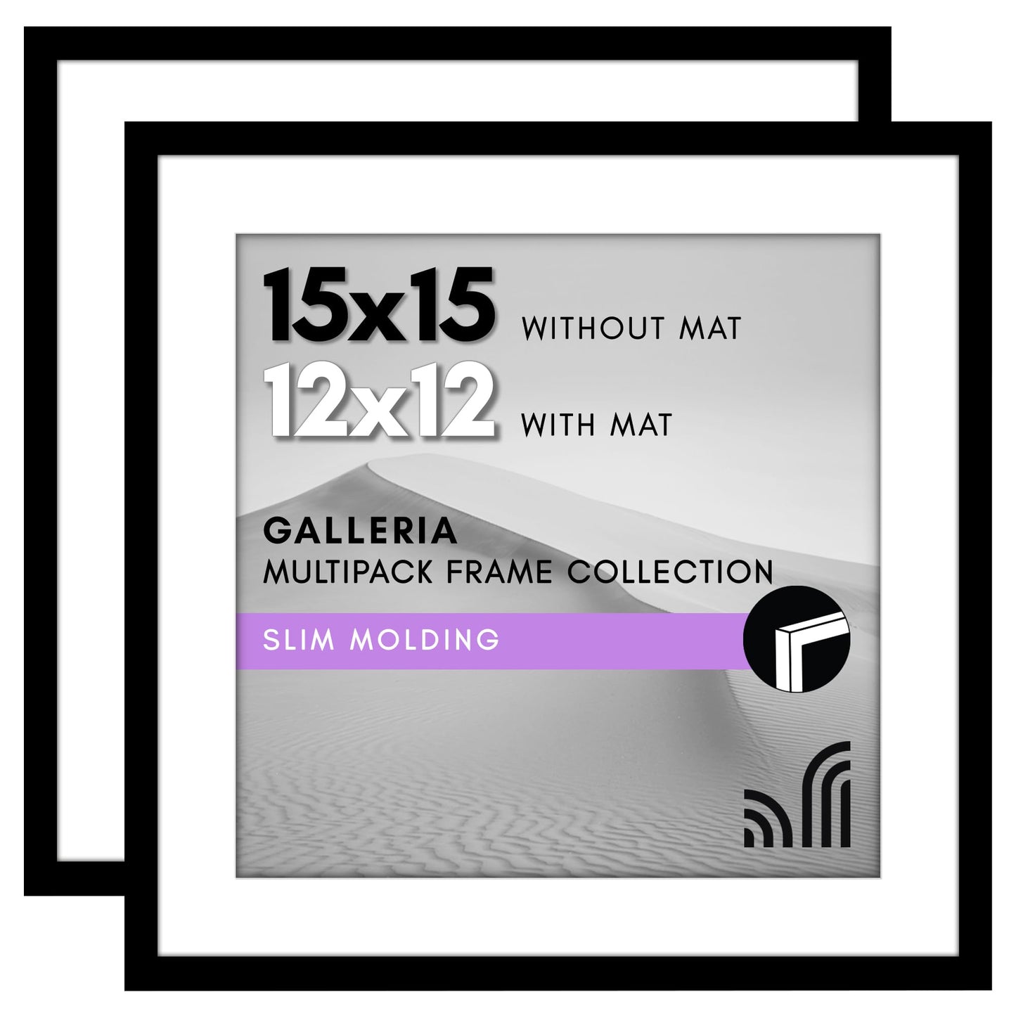 Americanflat Galleria Picture Frames | Set of 2 | With Mat | Acrylic