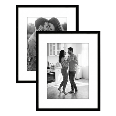 Galleria Matted Picture Frame — 16x20 with 11x14 mat / Black / 2 Pack