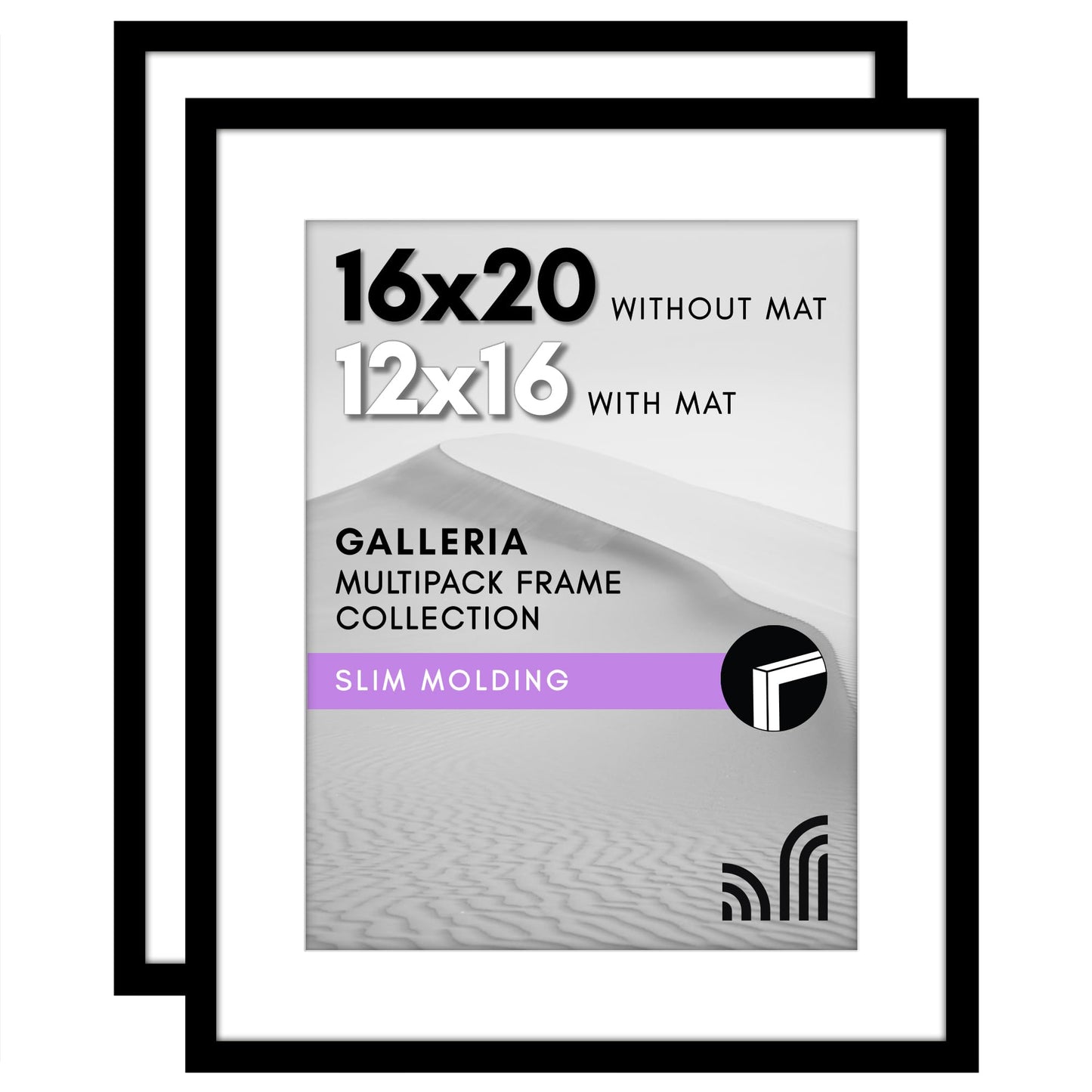 Americanflat Galleria Picture Frames | Set of 2 | With Mat | Acrylic
