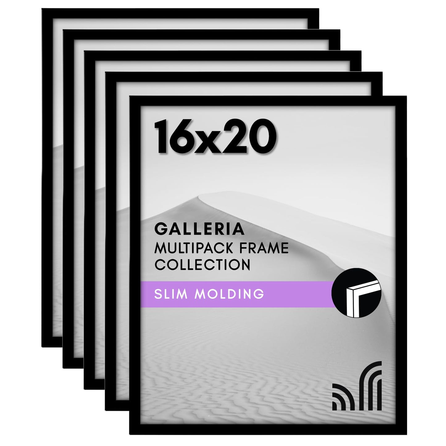 Set of 5 - Classic Gallery Picture Frame without Mat | Galleria Collection