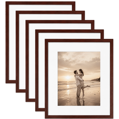 Galleria Matted Picture Frame — 16x20 with 12x16 Mat / Mahogany / 5 Pack