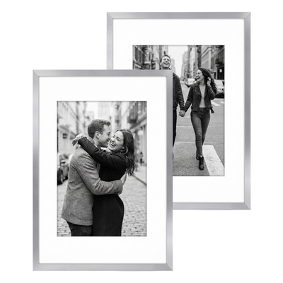 Galleria Matted Picture Frame — 16x20 with 11x14 mat / Silver / 2 Pack