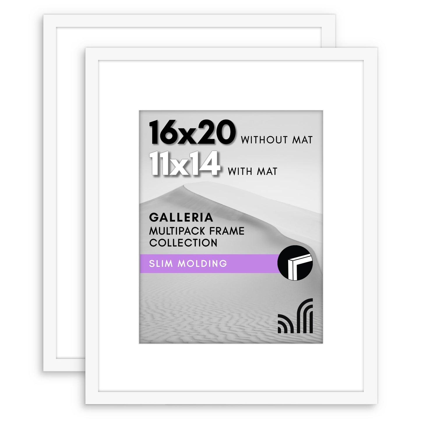 Americanflat Galleria Picture Frames | Set of 2 | With Mat | Acrylic