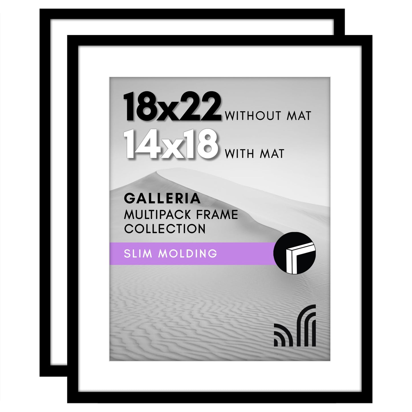 Americanflat Galleria Picture Frames | Set of 2 | With Mat | Acrylic