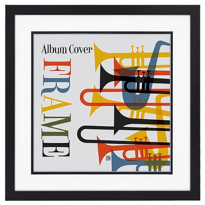Signature CD & Record Album Matted Picture Frame — 15x15 / Black