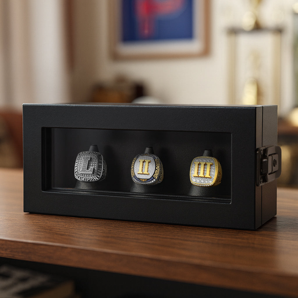 Championship Ring Display Case | Holds 3, 9, or 20 Rings | All-Star Collection