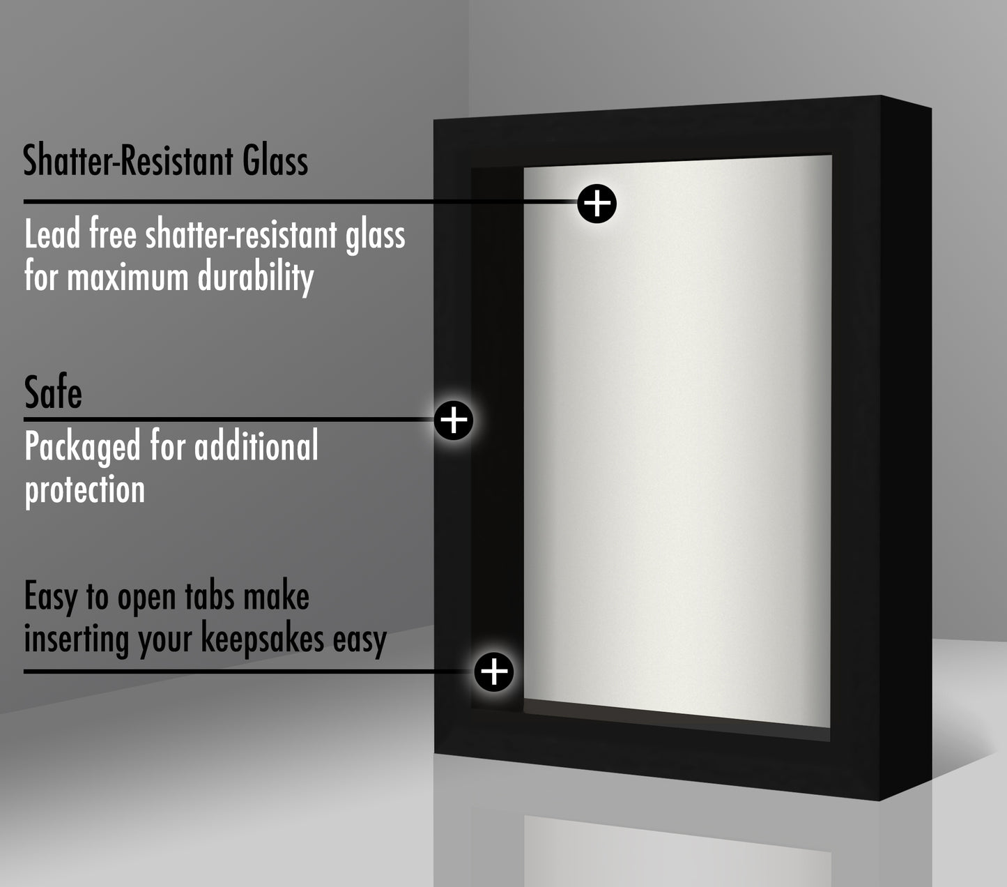 Shadow Box Frame | Shatter-Resistant Glass | Deep Display Box - Americanflat