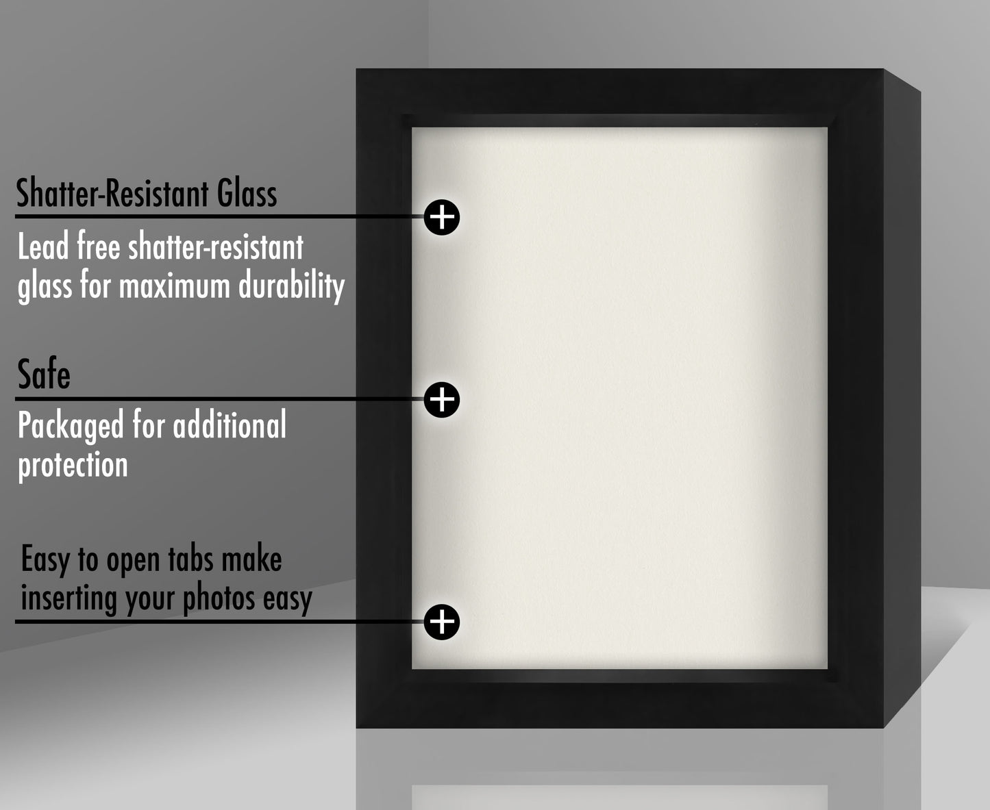 Shadow Box Frame | Shatter-Resistant Glass | Deep Display Box - Americanflat