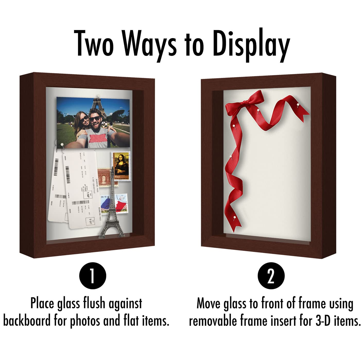 Shadow Box Keepsake Frame | Silhouette Collection | Deep Display | Modern Decor