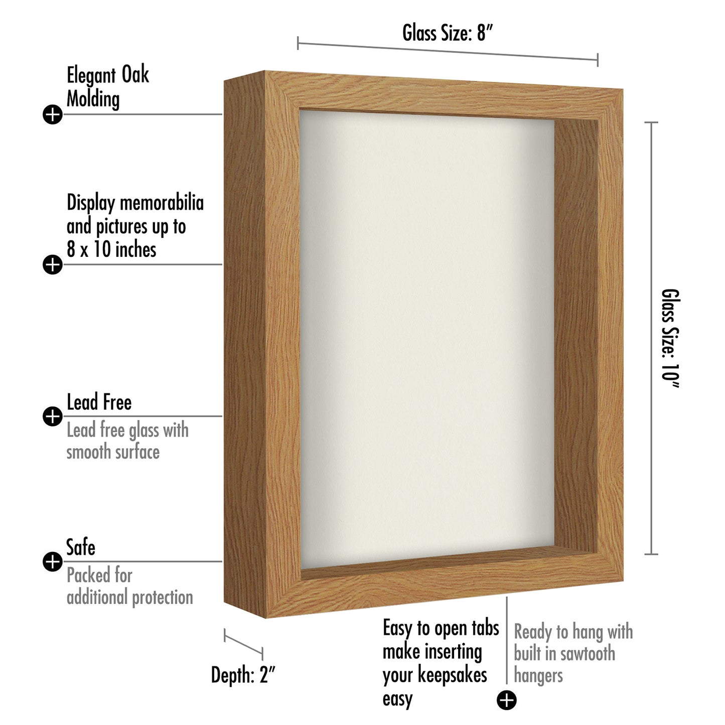 Shadow Box Frame | Shatter-Resistant Glass | Deep Display Box - Americanflat