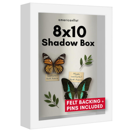Shadow Box Frame | Deep Keepsake Display | Shatter-Resistant Glass | Wall Decor