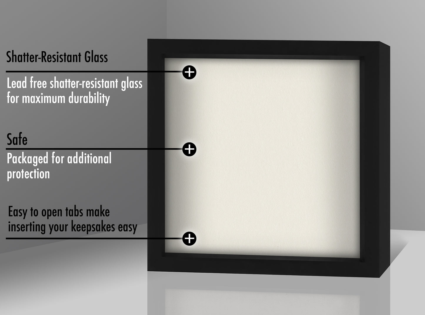 Shadow Box Frame | Shatter-Resistant Glass | Deep Display Box - Americanflat