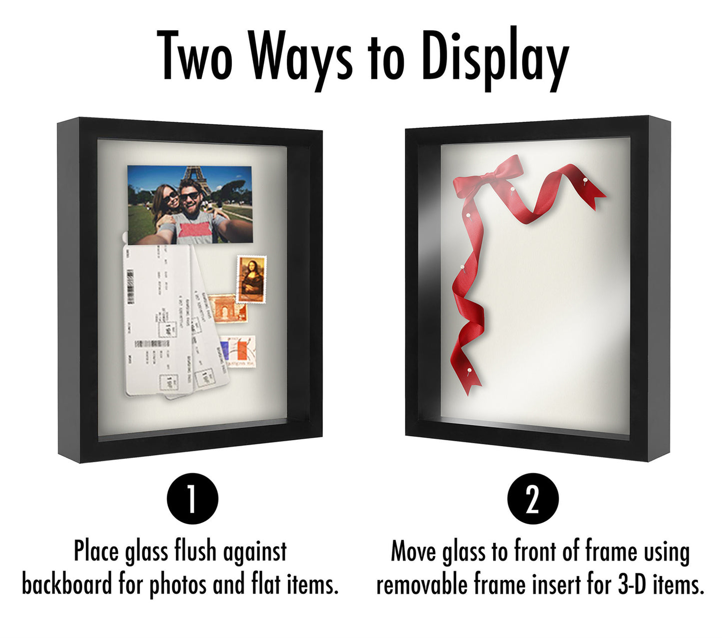 Shadow Box Frame | Shatter-Resistant Glass | Deep Display Box - Americanflat