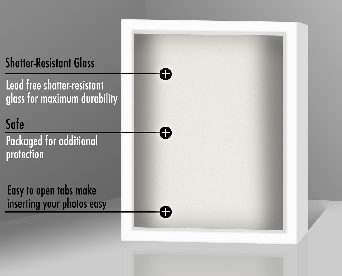 Shadow Box Frame | Shatter-Resistant Glass | Deep Display Box - Americanflat