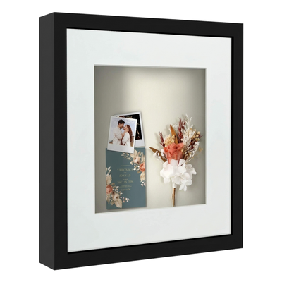 Silhouette Matted Keepsake Shadow Box — 12x12 / Black