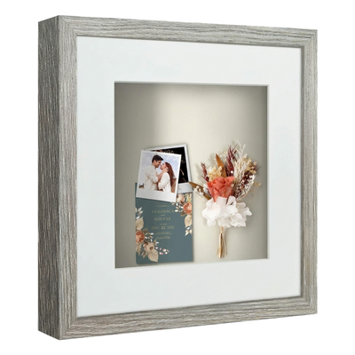 Silhouette Matted Keepsake Shadow Box — 12x12 / Driftwood