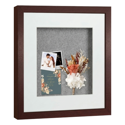 Silhouette Matted Keepsake Shadow Box — 12x12 / Mahogany