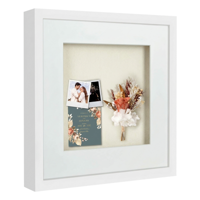 Silhouette Matted Keepsake Shadow Box — 12x12 / White