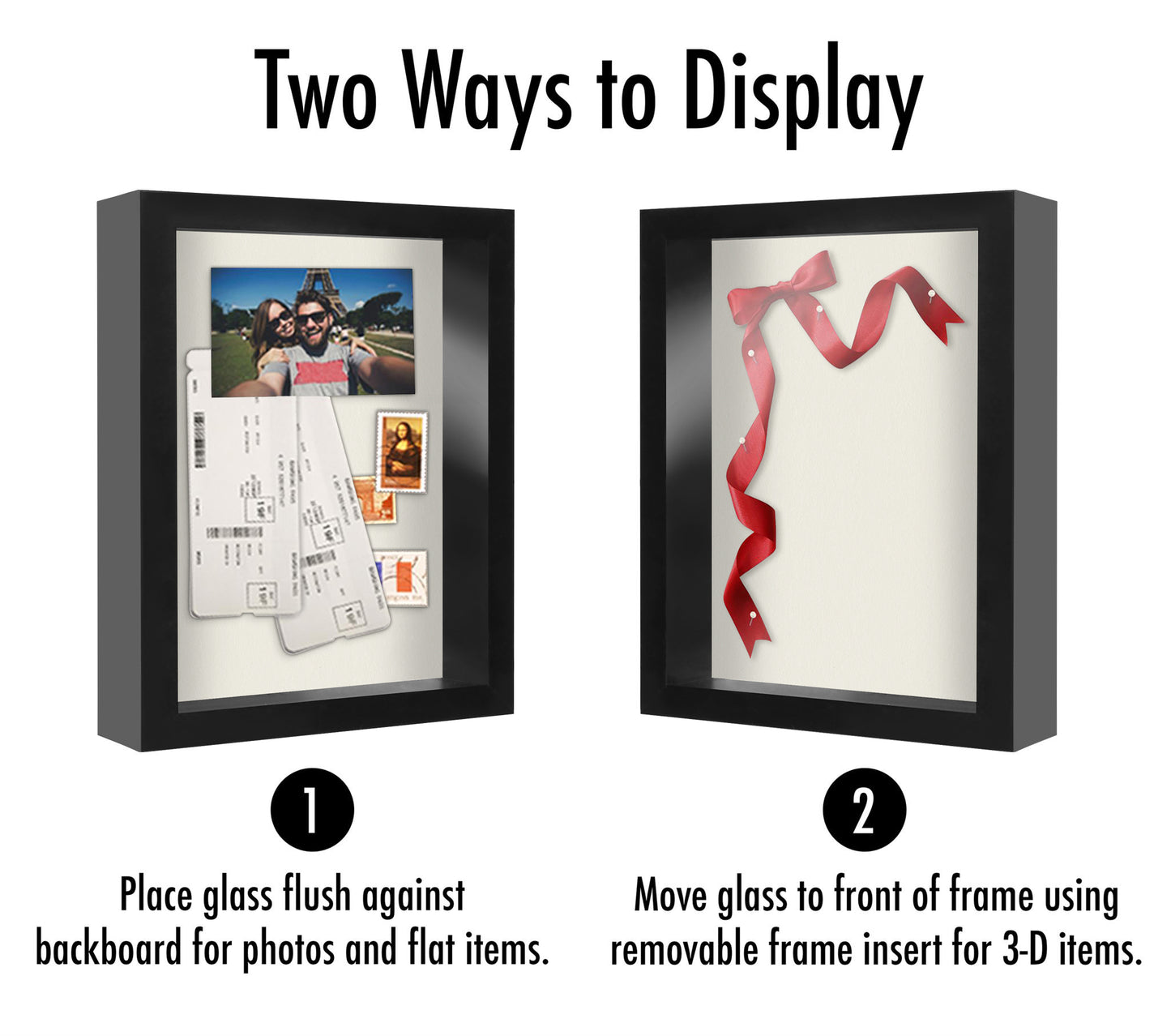 Shadow Box Frame | Shatter-Resistant Glass | Deep Display Box - Americanflat