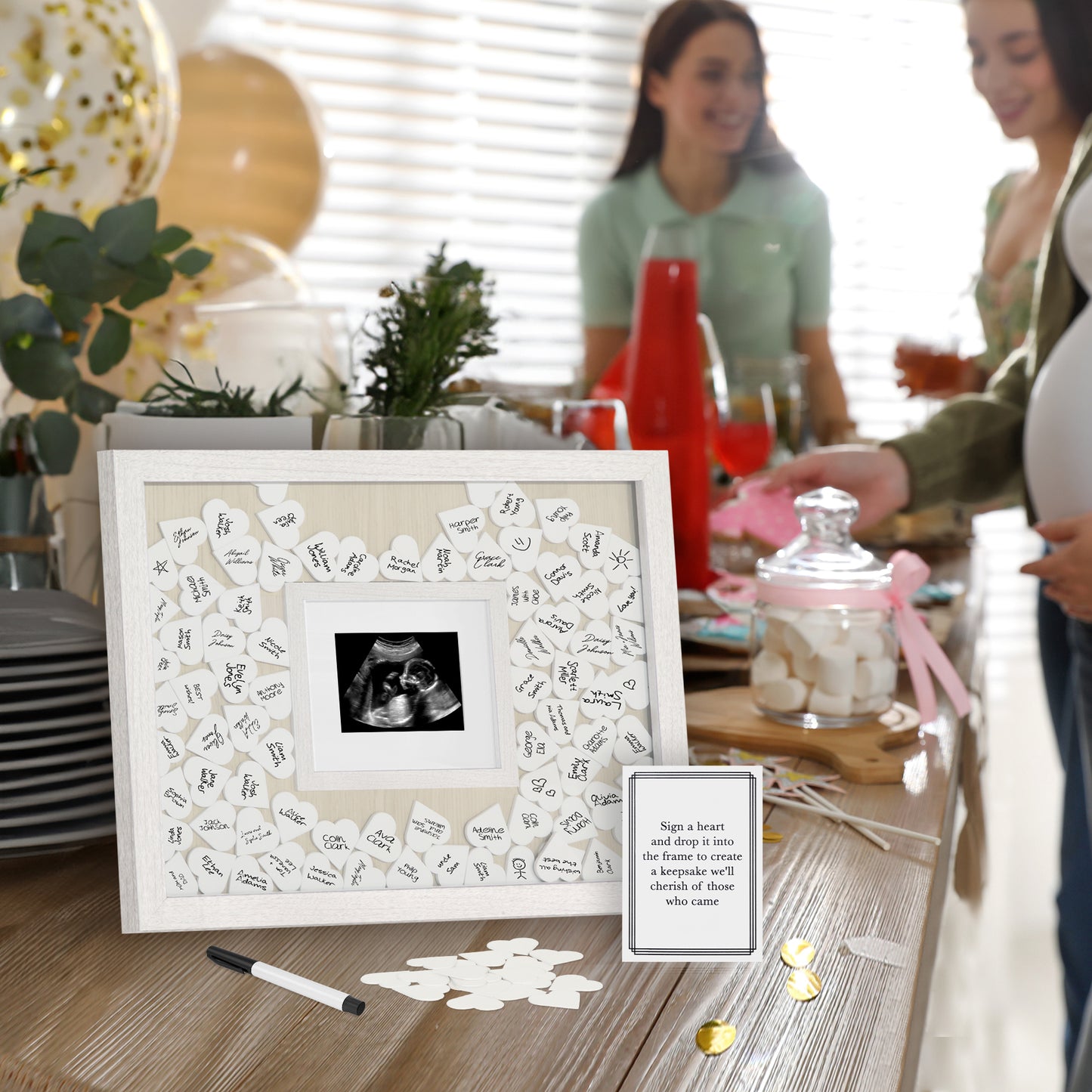 Token Shadow Box Guest Book | 12x16 | With Mat | 80 Tokens - Americanflat