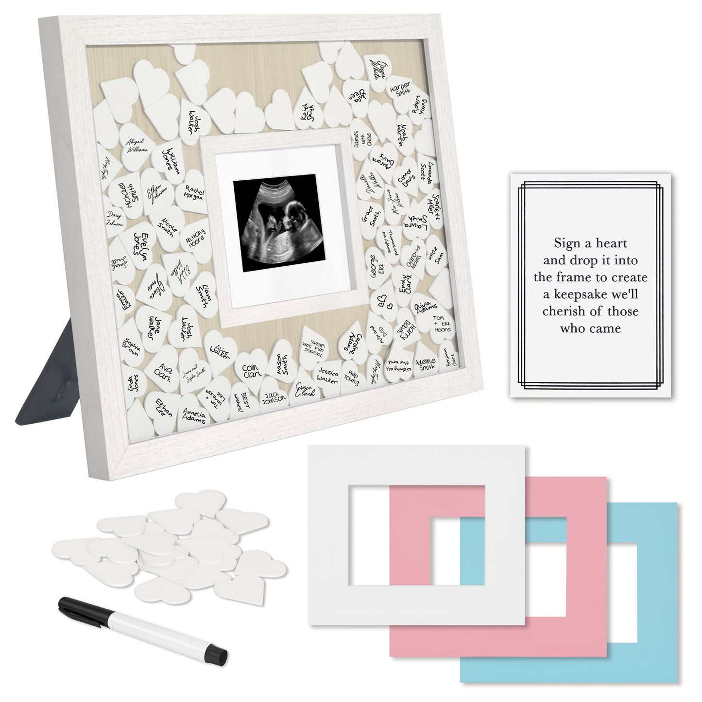 Token Shadow Box Guest Book | 12x16 | With Mat | 80 Tokens - Americanflat