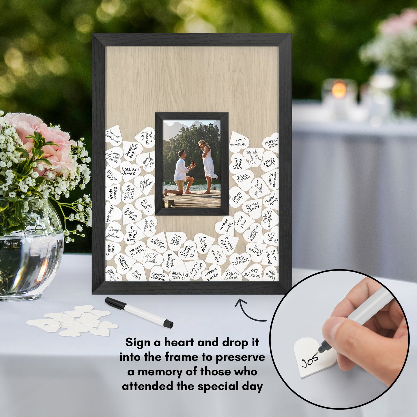Token Shadow Box Guest Book | 12x16 | With Mat | 80 Tokens - Americanflat