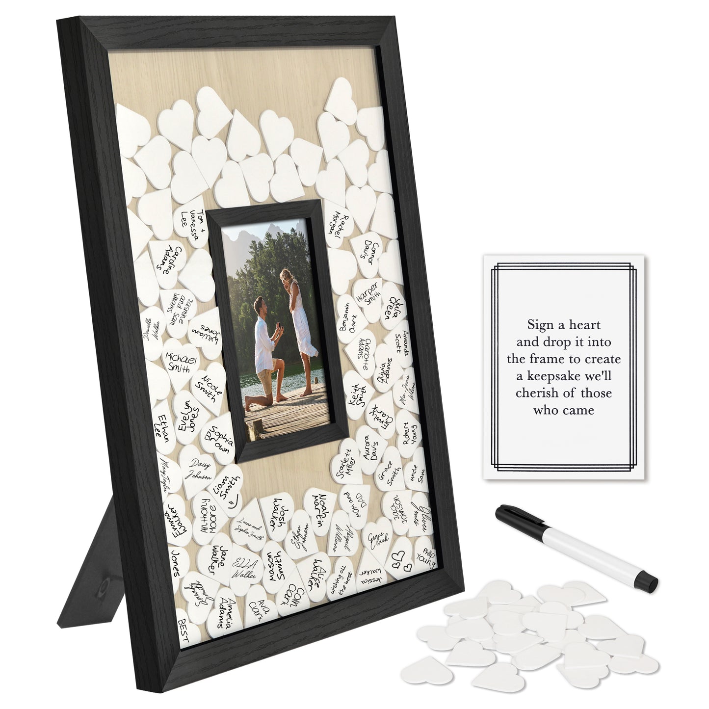 Token Shadow Box Guest Book | 12x16 | With Mat | 80 Tokens - Americanflat