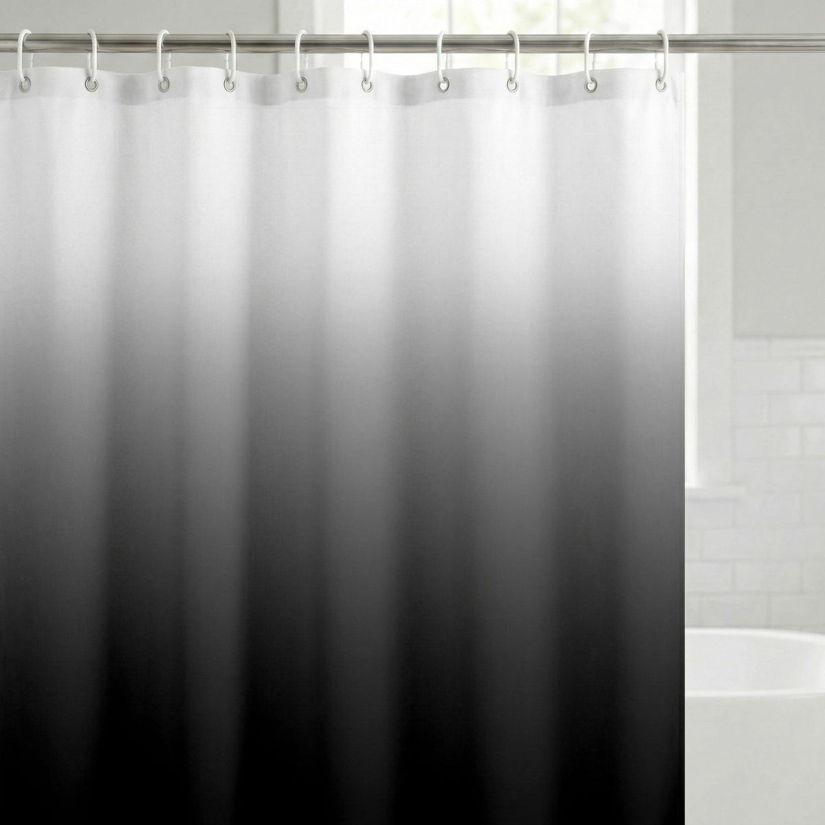 Shower Curtain 71x74, Water-Resistant, Hooks - Americanflat