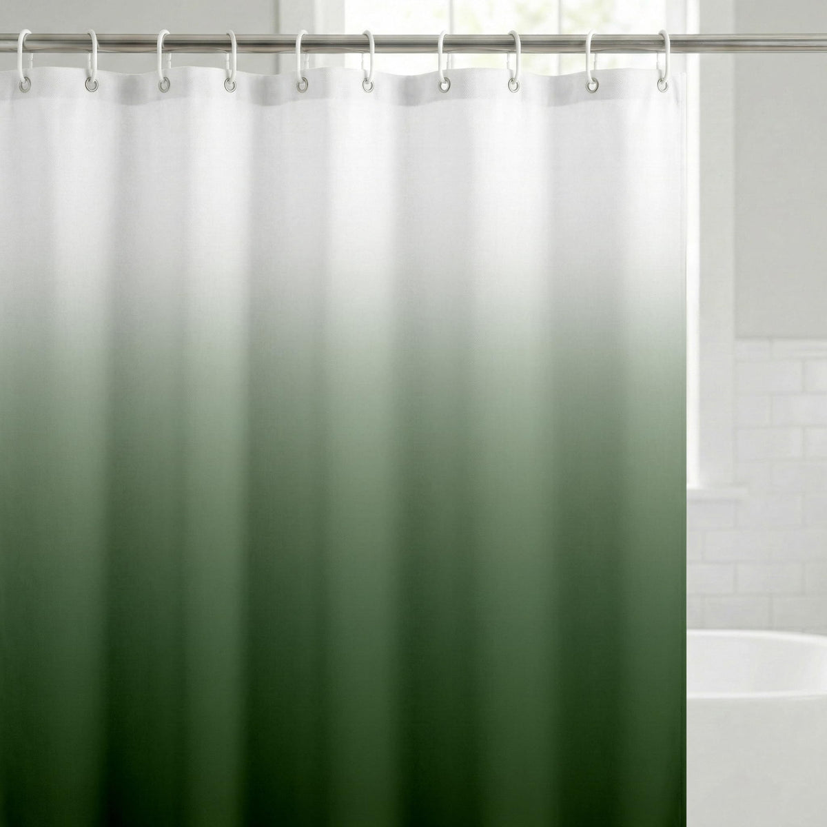 Shower Curtain 71x74, Water-Resistant, Hooks - Americanflat