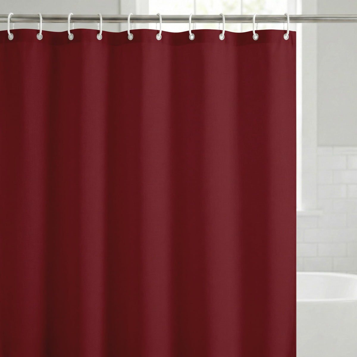 Shower Curtain 71x74, Water-Resistant, Hooks - Americanflat