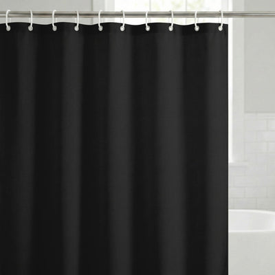 Shower Curtain 71x74, Water-Resistant, Hooks - Americanflat — 71x74 / Solid Black