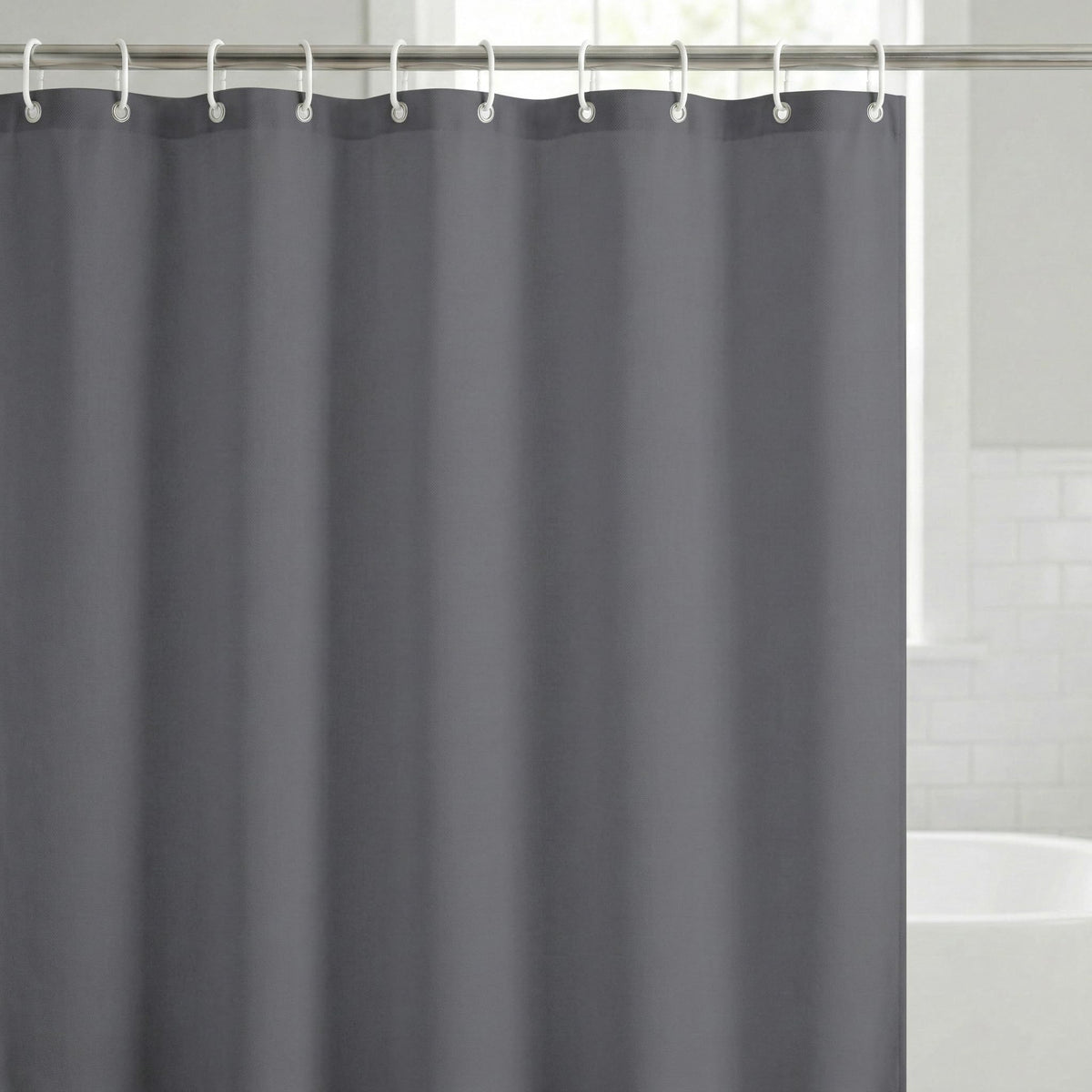 Shower Curtain 71x74, Water-Resistant, Hooks - Americanflat