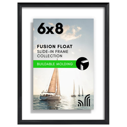 Floating Picture Frame | Slide-In Design | Shatter-Resistant Glass Front