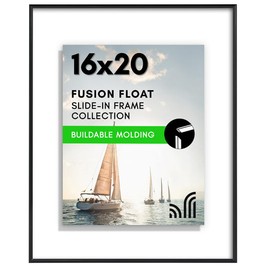 Floating Picture Frame | Slide-In Design | Shatter-Resistant Glass Front