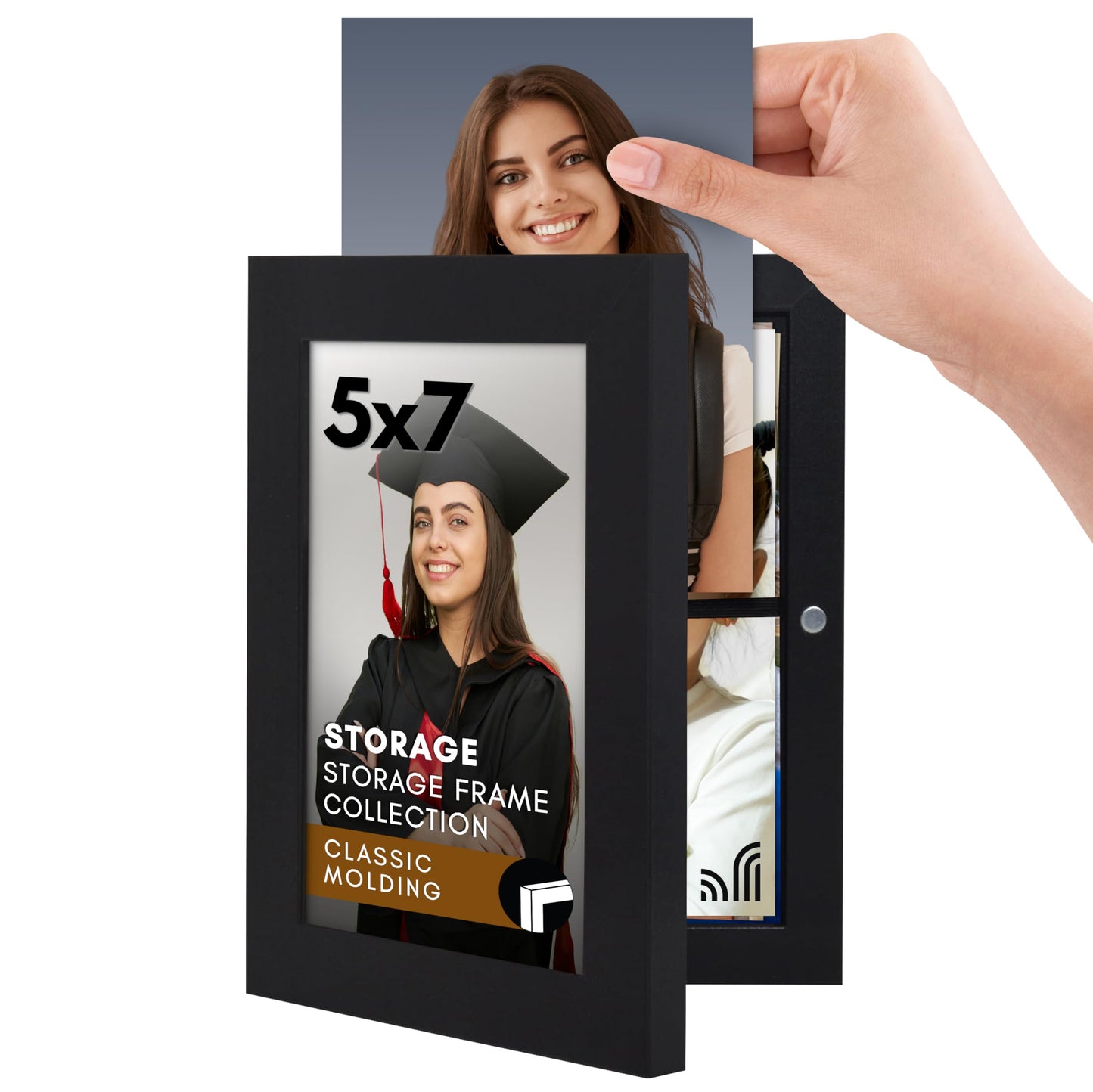 Storage Picture Frame | Quick Change Art Display | Front Opening | Internal Storage