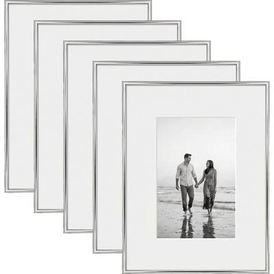 Galleria Matted Picture Frame — 8x10 / Silver / 5 Pack