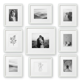 Streamline Matted Grand Gallery — White · 9 Frames