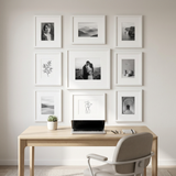 Streamline Matted Grand Gallery — White · 9 Frames