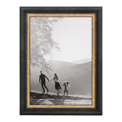 Heirloom Unmatted Picture Frame — 4x6 / Black/Gold / Vintage frame