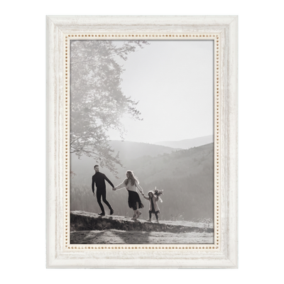 Heirloom Unmatted Picture Frame — 4x6 / White/Gold / Vintage frame