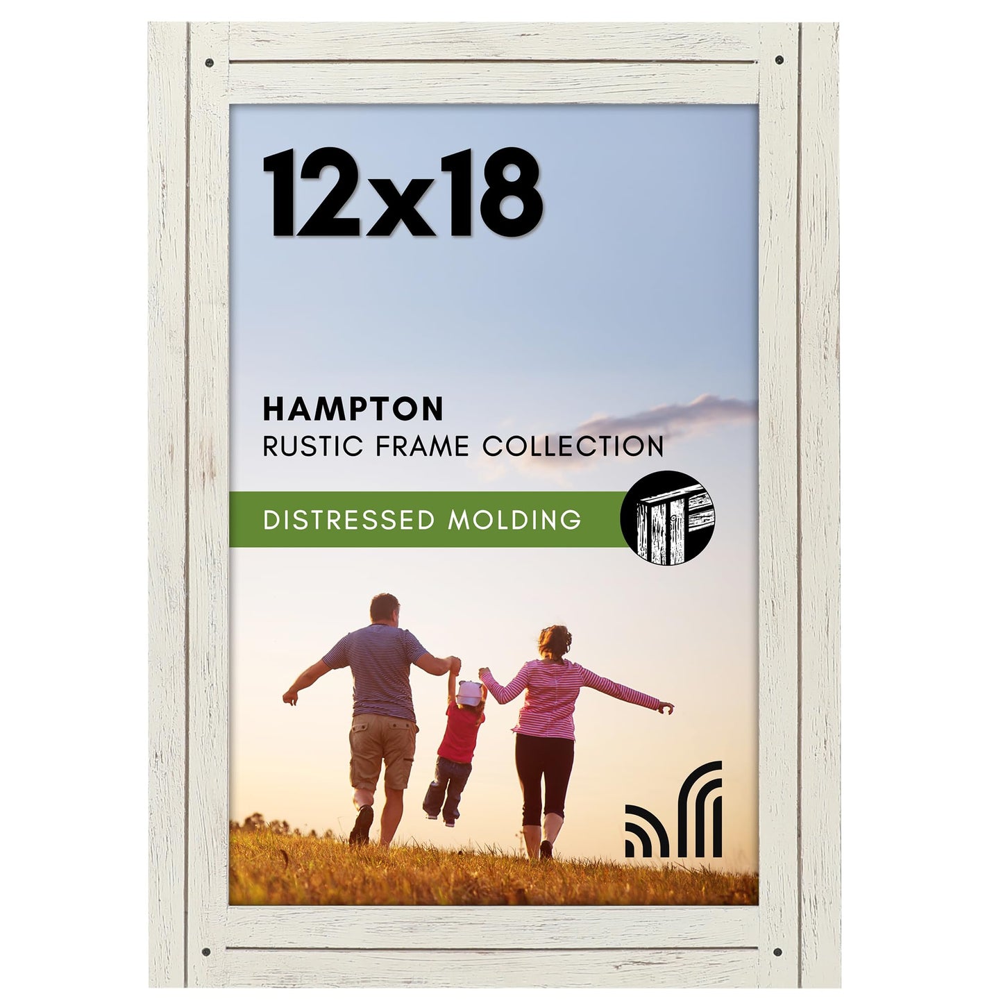 Rustic Picture Frame with Distressed Molding | Hampton Collection