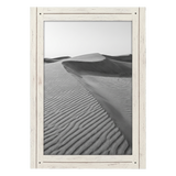 White distressed 12x18 Hampton frame, a rippled sand dune ridge 