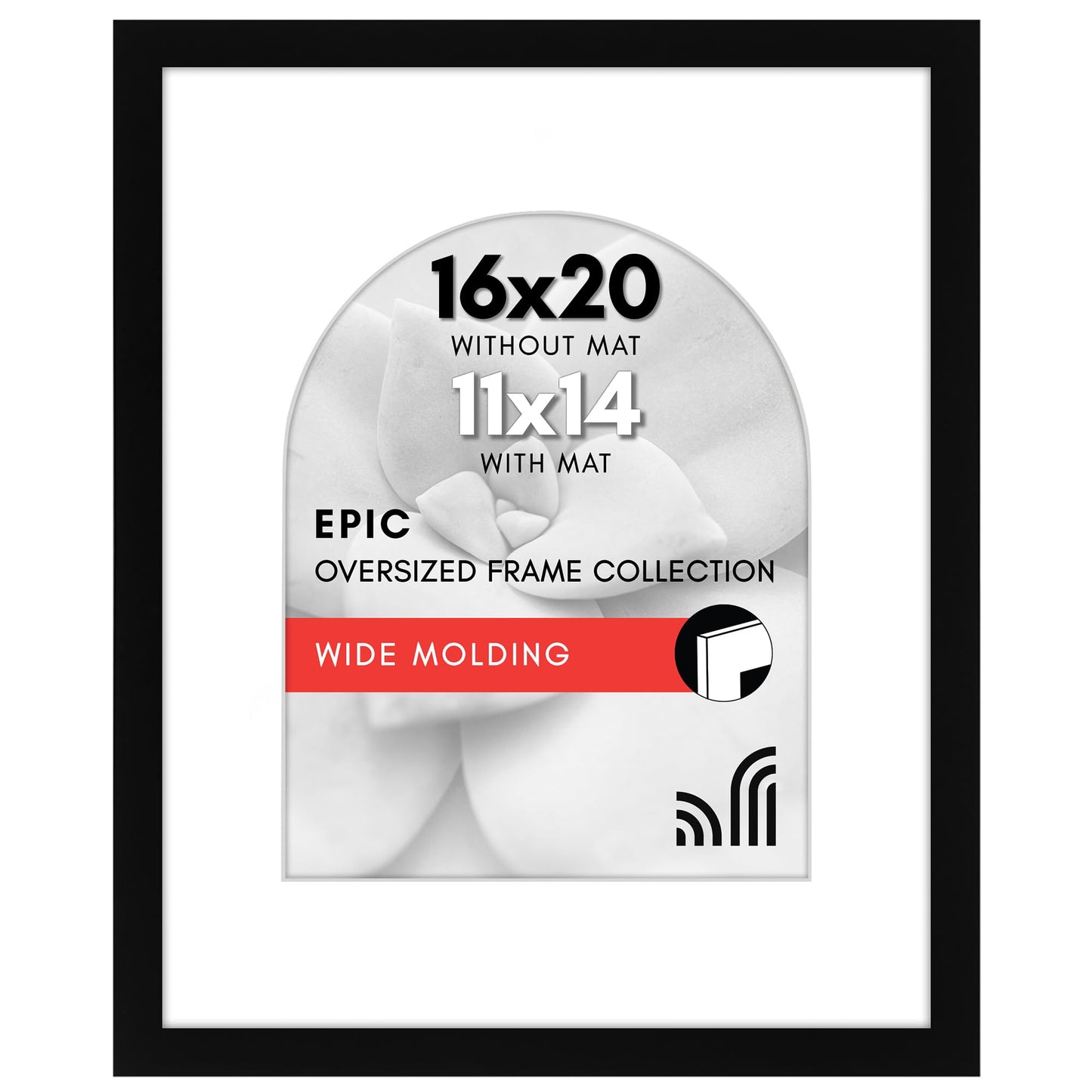 Picture Frame with Arch Mat | Gallery Wall Decor | Protective Glass Cover