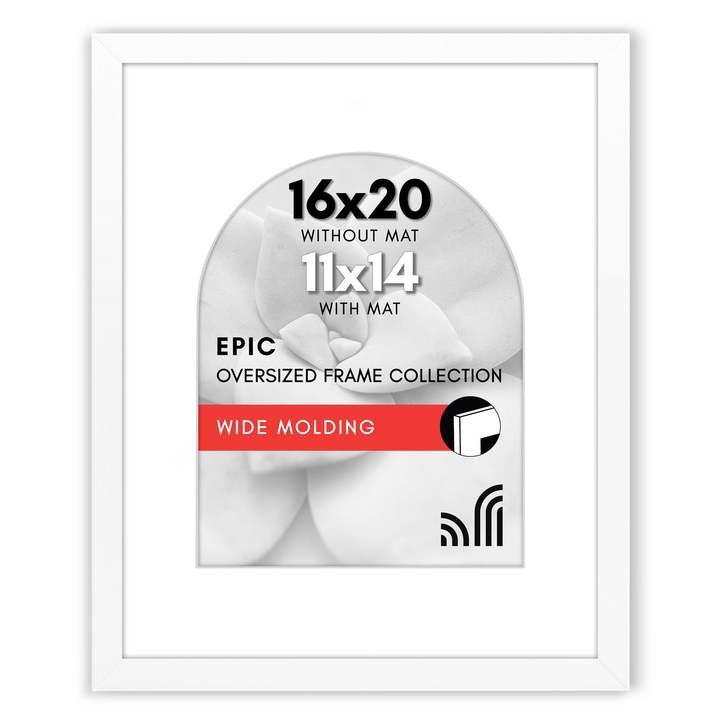 Picture Frame with Arch Mat | Gallery Wall Decor | Protective Glass Cover