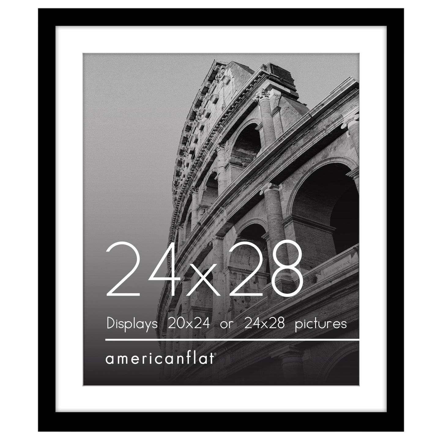 Black Picture Frame With Mat | Plexiglass Cover | Wall Display | Modern Design - Americanflat