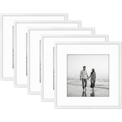 Galleria Matted Picture Frame — 9x9 / White / 5 Pack