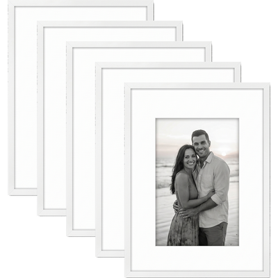 Galleria Matted Picture Frame — 8x12 / White / 5 Pack