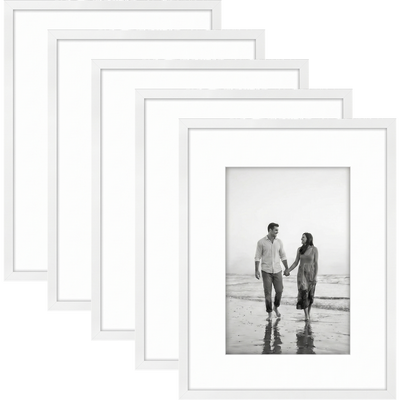Galleria Matted Picture Frame — 8x10 / White / 5 Pack